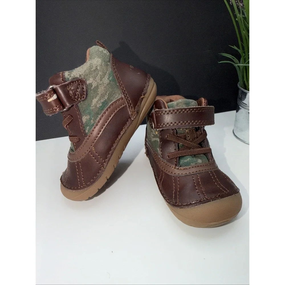 Stride Rite Baby-Boy's Sm Talley First Walker Shoe - Size 5 M Camo Hook/Loop